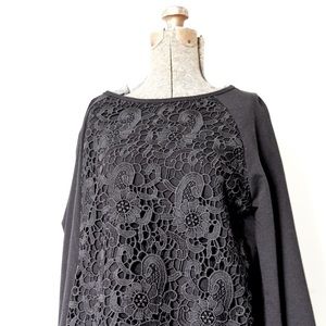 Adrianna Papell Black Lace Sweater